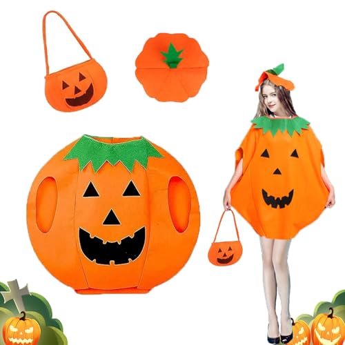 Halloween kürbis kostüm Anzug,Pumpkin Costume Adult,Kürbis Kostüm,Kürbis Kostüm Erwachsene,Kürbis Kostüm Mit Mütze Kürbis Süßigkeitenbeutel,Halloween Pumpkin Costume,Kürbis Cosplay Party Kleidung von IUKUNNE