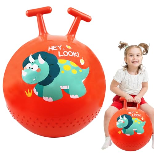 Hüpfball Kinder,Sprungball Kinder,Dinosaurier Hopper Ball,Dinosaurier Sprungball Kinder,Hopper Ball für Kinder,Aufblasbarer Hopperball,Aufblasbare Sprungball,für Mädchen Jungen Kinder ab 2 Jahre von IUKUNNE