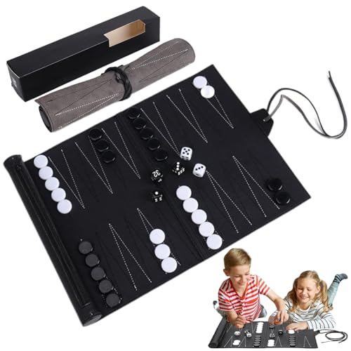 IVEOPPE Backgammon Reisespiel Spiel Set reiseschach Set Backgammon Reise Tragbares Reise reiseschach Klassisches Brettspiele Erwachsene Kinder,32 x 26 cm von IVEOPPE