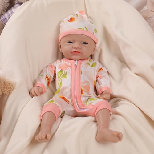 IVITA Ganzkörper Silikon Reborn Baby Puppe Offener Mund Neugeborene Babypuppe Kann Schnuller Fressen Mädchen (WG1587-30CM) von IVITA