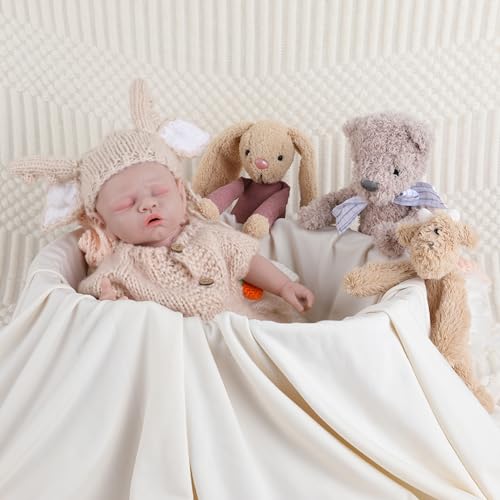 IVITA Ganzkörper Silikon Reborn Baby Puppe Weich Neugeborene Babypuppe Kann Schnuller Fressen Mädchen 30CM von IVITA