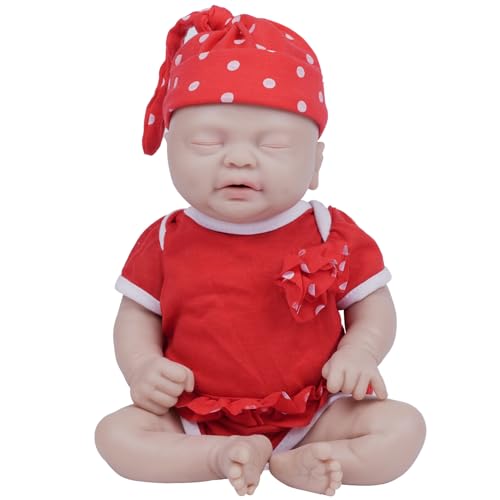 IVITA Ganzkörper Silikon Reborn Baby Puppe Offener Mund Neugeborene Babypuppe Zwillinge Babypuppe Handgemachte Blaue Augen Weiche Babypuppe Mädchen von IVITA