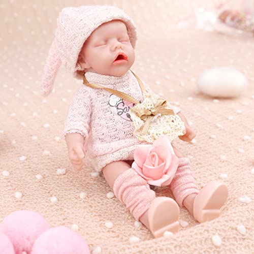 IVITA Mini Ganzkörper Silikon Reborn Baby Puppe Neugeborenes Baby Puppe Echte Baby Doll Handgemachte Weiche Babypuppe Mädchen von IVITA