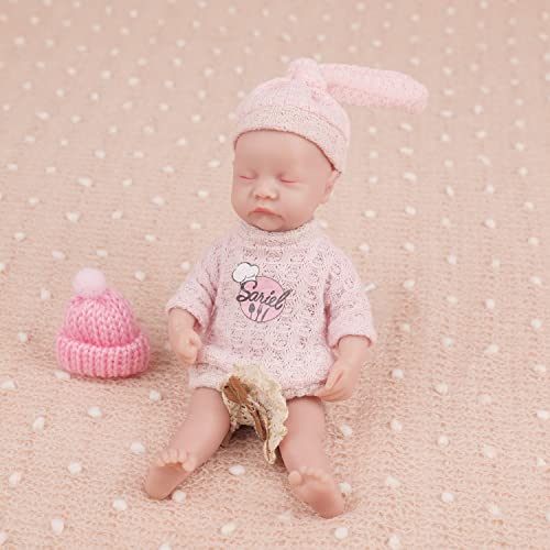IVITA Mini Ganzkörper Silikon Reborn Baby Puppe Neugeborenes Baby Puppe Echte Baby Doll Handgemachte Weiche Babypuppe Mädchen (WG1578-17cm-124g-Mädchen) von IVITA