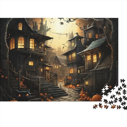 Monster Pumpkin Hut 1000 Stück Puzzles Für Erwachsene Teenager Abbauen Familienhalloween Puzzles DIY Kit Lernspiel Spielzeug Geschenk Farbenfrohes Legespiel Impossible Puzzle 1000pcs (75x50cm) von IVYARD