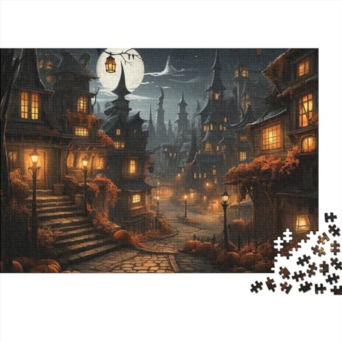 Monster Pumpkin Hut 1000 Teile Erwachsene Puzzles Für Erwachsene Klassische Halloween Puzzle Schwer Pädagogisches Spielzeug Geschicklichkeitsspiel Für Die Ganze Familie 1000pcs (75x50cm) von IVYARD