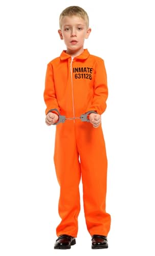 IWALUE Gefängnis-Kostüm für Babys, Jungen, Gefängnis-Kostüm, Overall für Party, Cosplay, Orange, 1–2 Jahre von IWALUE