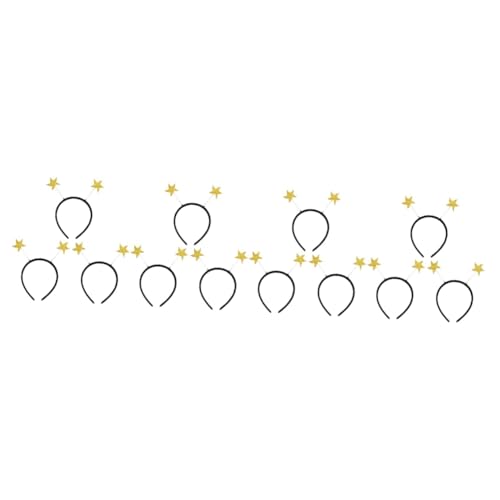 IWOWHERO 12 Stk Sterne Haarbänder Star-Headbopper für Kinder Party Haarband mit Sternen bandana stirnband Haargummis für Kleinkinder haarschmuck haircharm Kopfschmuck Haarreifen Golden von IWOWHERO