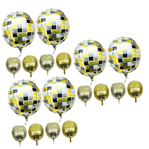 IWOWHERO 18 Stück Discokugel Ballon Abschlussball Luftballons Wanddekoration Für Geburtstagsfeier Spiegel Disco Ballon Aufblasbare Discokugel Wanddekoration Für Hochzeit Bunte von IWOWHERO