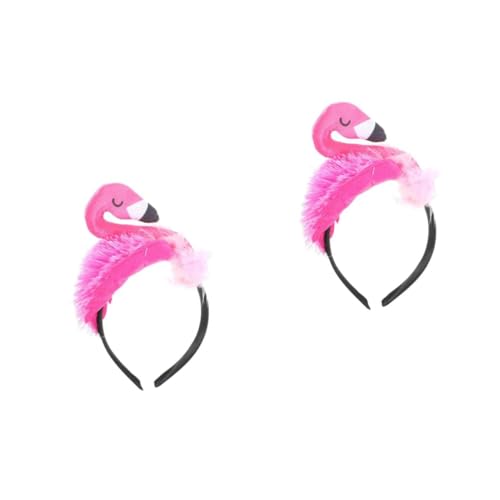 IWOWHERO 2 Stk Flamingo-stirnband Beiger Fascinator Flamingo-fascinator Stirnband Für Kinderkostüme Zubehör Erste Sommer Flamingo-kostüme Stirnbandhaar Kopf Flamingo Luau-haarband Samt Rosa von IWOWHERO