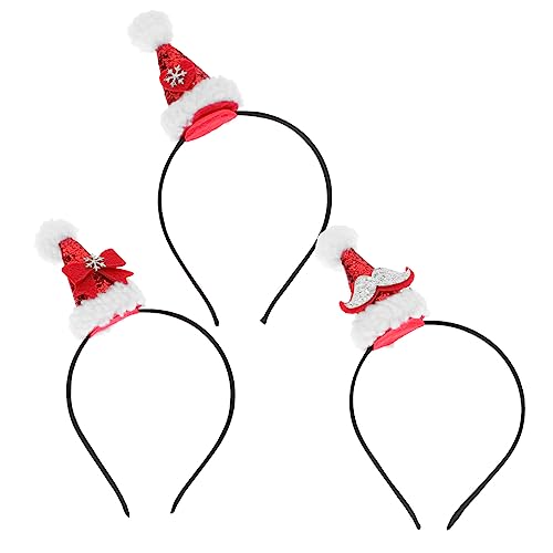 IWOWHERO 3St Weihnachtsstirnband Weihnachtsaccessoires Weihnachts-Kopfschmuck-Party weihnachtsverkleidung weihnachts verkleidung bowknot haarband Haarreiber weihnachtliche haardekore Plüsch von IWOWHERO