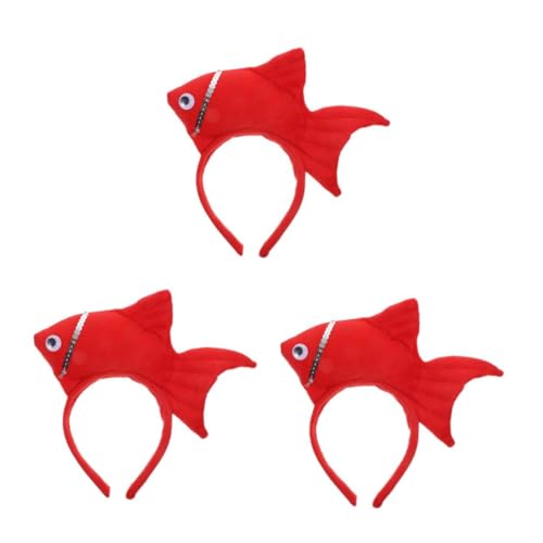 IWOWHERO 3st Kinder Halloween Cosplay Haarreifen Kostüm Haarschmuck Kopfschmuck Für Partygirls Tier-stirnband Clownfisch-kostümhut Fisch Kostüm Halloween- -stirnband Kindermütze Rot von IWOWHERO