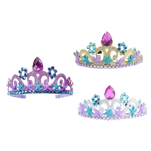 IWOWHERO 9 Stück Meerjungfrauen Stirnband Tiara Mädchenkrone Meerjungfrauen Prinzessin Kronen Meerjungfrauen Geburtstags Meerjungfrauen Kostüm Für Kinder Kleine Meerjungfrauen von IWOWHERO