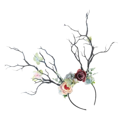 IWOWHERO Geweih Stirnband Geweih Kostüm Haarband Ast Rehkitz Haarschmuck Krone Weihnachtsstirnbänder Kopfbedeckung Kunststoff IWOWHERO Geweih Stirnband Geweih Kostüm Haarband Ast Rehkitz Haarschmuck Krone Weihnachtsstirnbänder Kopfbedeckung Kunststoff von IWOWHERO