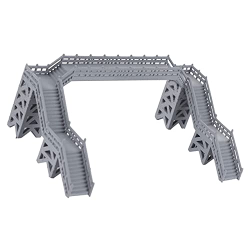 IWOWHERO Modell Fußgängerbrücke Zugtisch Eisenbahn Brücken Spielzeug Dekoration Miniaturzug Tunnel Spuren Portal Tischdeko Miniatur-fußgängerbrücke Puppenhaus- DIY-Material Grey Abs von IWOWHERO