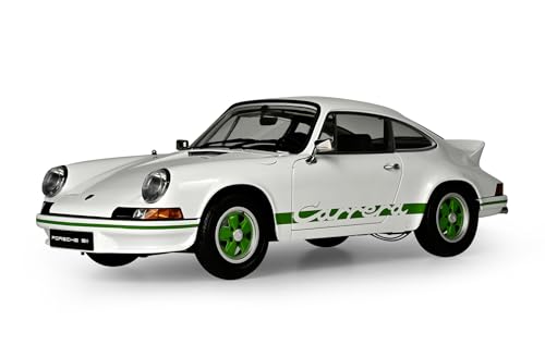 IXO Collections 1:8 IXO Porsche 911 RS 2.7 Weiß/Grün - Modellbau, Standmodellbau, hochwertiger Bausatz, Modellbausatz, 713 Teile, Auto Bausatz von IXO Collections