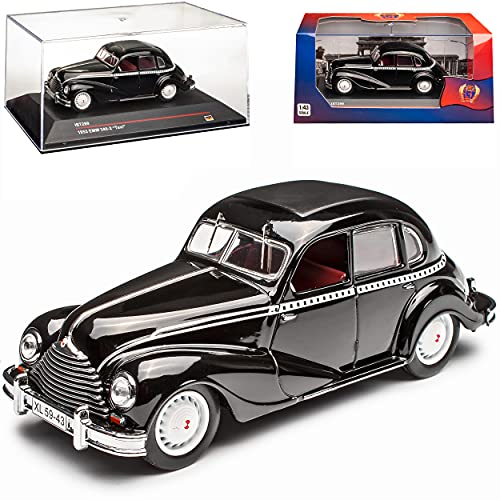 IXO EMW 340-2 Limousine Schwarz Taxi 1953 IST 299 1949-1955 1/43 Modell Auto mit individiuellem Wunschkennzeichen von IXO