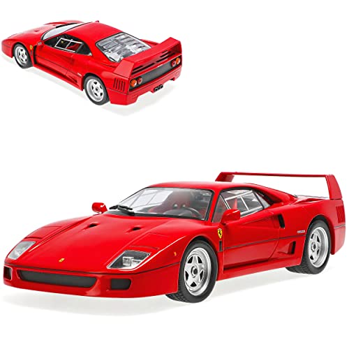 IXO Ferrari F40 Coupe Rot 1987-1992 1/18 Modell Auto mit individiuellem Wunschkennzeichen von IXO