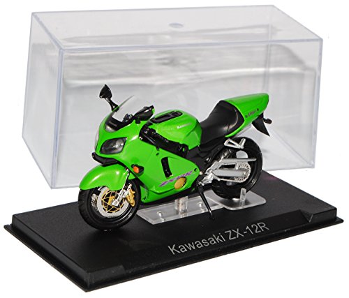 IXO Kawasaki ZX-12R Grün 1/24 Modellcarsonline Modell Motorrad mit individiuellem Wunschkennzeichen von IXO