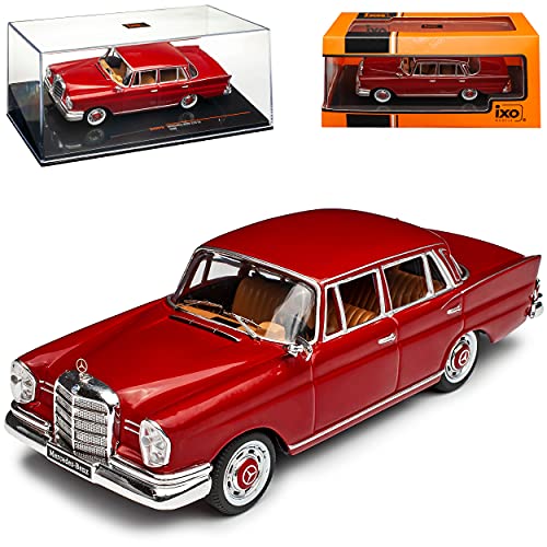 IXO Mercedes-B. S-Klasse 220SE Große Heckflosse Limousine Rot W111 1959-1968 1/43 Modell Auto mit individiuellem Wunschkennzeichen von IXO