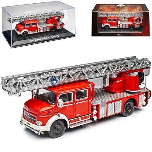 IXO Mercedes-Benz L1519 Feuerwehr Rot 1/72 Atlas Modell Auto mit individiuellem Wunschkennzeichen von IXO