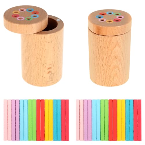 IXTIX 2 Farblernturm - Montessori Spielzeug ab 1 Jahr, Stäbchenspiel aus Holz, Spielzeug ab 18 Monaten, Sensorisches Montessori Spielzeug Baby, 1-, 2- und 3-Jährige Mädchen und Jungen von IXTIX