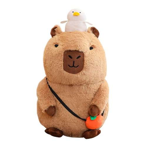 Capybara Plüschtier, 20cm Niedliche Capybara Kuscheltier mit Schildkrötenrucksack Capybara Plushie Puppen Niedlichen Capybara Plushies Super Weiche Gefüllte Spielzeug Plüsch für Home Deko (Stehend) von IXYHKB