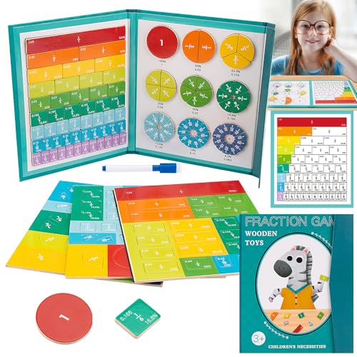 IXYHKB Arithmetisches Lernspielzeug, Montessori Mathe Spielzeug, Bruchrechnen Spiel, Mathe Spielzeug Kinder, Lernspiele Ab 7 Jahre, Holz Montessori Spielzeug Ab 7 Jahre, Geschenke zur Einschulung von IXYHKB