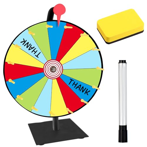 IXYHKB Glücksrad zum Drehen, Glücksrad zum Selbstgestalten, Gluecksrad Gluecksrad, 15 Anpassbare Farbpreisplätze, Spinning Prize Wheel, Glücksrad Spielzeug für Lotteriespiele, Party Karneval von IXYHKB