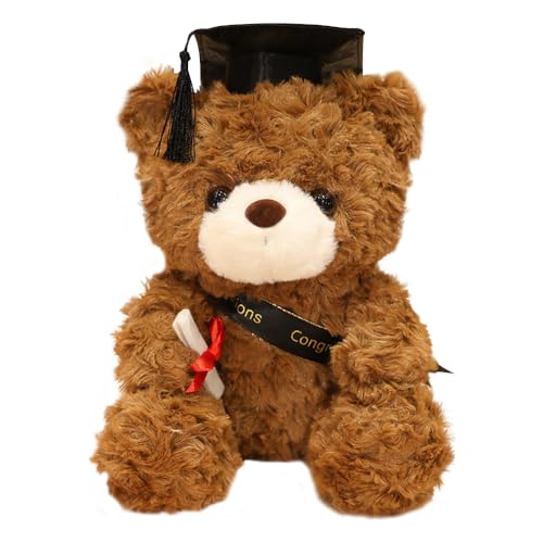 IXYHKB Teddybär Plüschtier, 23 cm Examensbär, Teddy Plüschbär mit Diplom und Doktorhut, Diplombär, Graduierung Kuscheltier Bär, Bachelor Geschenk, Bestandene Prüfung Geschenk für Abschluss von IXYHKB