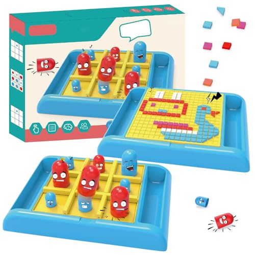 IXYHKB Tic-Tac-Toe Spiel, 2 in 1 Tik Tak Toe mit Spielbausteine, Big Eat Small Game Eltern Kind Interaktion Kinder Spiele, Klassisches Familien Brettspiel, Tic-Tac-Toe Toys (Tic-Tac-Toe Spiel-01) von IXYHKB