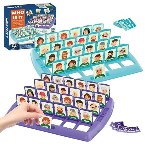 IXYHKB Wer Ist Es Spiel, 2 Pcs Wer Bin Ich Spiel, Wer Ist Es Lustiges Ratespiel Brettspiel Kind Interaktives Spielzeug, Family Erraten Spiele, Ratet Mal, Brettspiel für Familien Eltern Kinder Party von IXYHKB