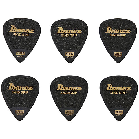 Ibanez Flat Pick Sand Grip schwarz medium Plektrum von Ibanez