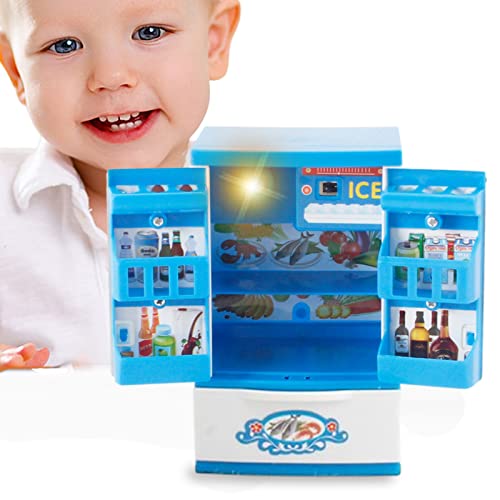Ibuloule 5 Pcs Spielzeugkühlschrank | Kühlschrank Spielhaus Spielzeug Miniaturküche,Tragbares Rollenspiel-Küchenspielset, Kühlschrank-Rollenspielgerät für Jungen ab 3 Jahren von Ibuloule