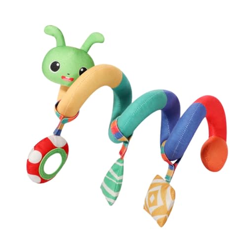 Ibuloule Autositzspielzeug, Kinderbettspielzeug - Cartoon-Spiralspielzeug mit klingelnder Glocke - Kinderwagen-Plüsch-Aktivitätsspielzeug, Kinderwagen-Bogen, weiches Rasselspielzeug für Babys, für von Ibuloule
