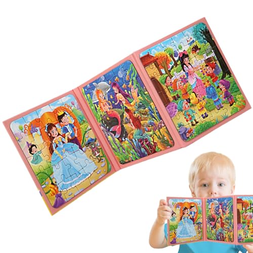 Ibuloule Magnetisches Puzzlebuch für Kinder,Magnetisches Puzzlebuch für Kinder - Interaktives Gehirn-Puzzle-Spielzeug,Interaktive Puzzles für Kinder ab 3 Jahren, Magnet-Puzzlebuch für Kleinkinder, von Ibuloule