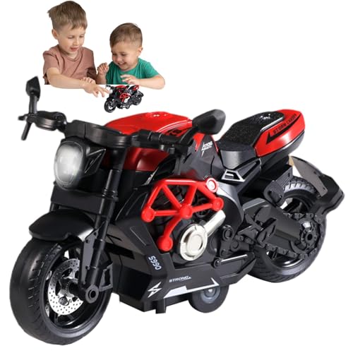 Ibuloule Motorradspielzeug,Spielzeugmotorrad | Trägheitsfahrzeugmodell, realistisches, hochsimuliertes Motorrad - Motorgeräusch, Bunte, Tischdekoration, pädagogisches Dirtbike-Spielzeug für Jungen von Ibuloule