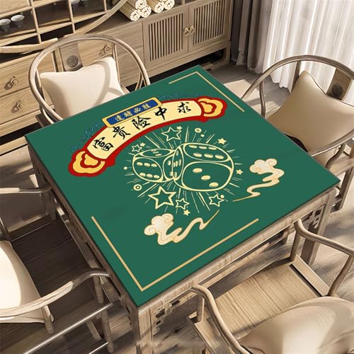 Icegrey Mahjong-Matte, rutschfeste Mahjong-Pad, Verschleißfeste Mahjong-Tischmatte aus Kristallsamt, geeignet für Mahjong-Poker, Stil 22 von Icegrey