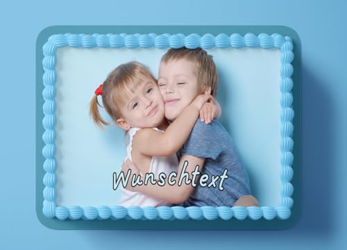 Personalisierbarer Fondant Tortenaufleger Tortenbild Geburtstag mit Wunschbild Wunschtext A4 von Ich