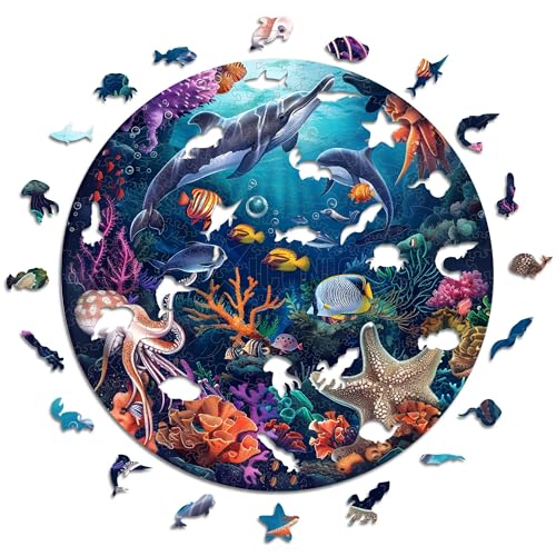 Iconic Puzzles – Sea Animals, fantasy animals, 100 % nachhaltiges Holzpuzzle, Geschenke für Kinder und Erwachsene, Größe L, 600 Teile von Iconic Puzzles