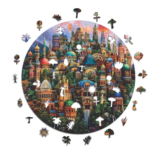 Iconic Puzzles - Enchanted Homes, Fantasy, 100% nachhaltiges Holzpuzzle, Geschenke für Kinder und Erwachsene, Größe L, 600 Teile von Iconic Puzzles