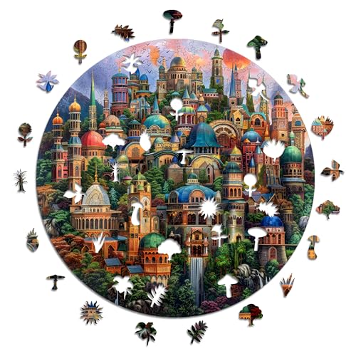 Iconic Puzzles - Enchanted Homes, Fantasy, 100% nachhaltiges Holzpuzzle, Geschenke für Kinder und Erwachsene, Größe L, 600 Teile von Iconic Puzzles