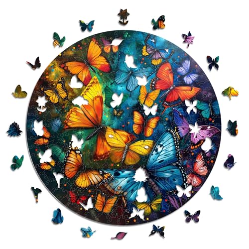 Iconic Puzzles – Magic Butterflies, fantasy animals, 100 % nachhaltiges Holzpuzzle, Geschenke für Kinder und Erwachsene, Größe L, 600 Teile von Iconic Puzzles