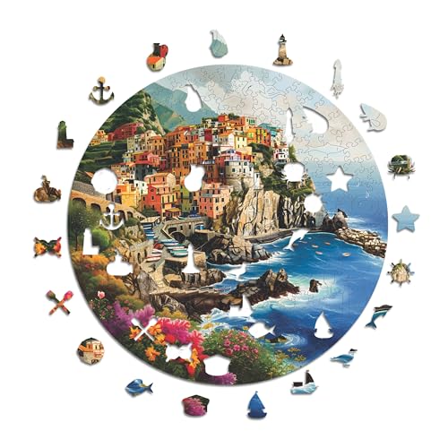 Iconic Puzzles - Portofino, Italy, 100% nachhaltiges Holzpuzzle, Geschenke für Kinder und Erwachsene, Größe L, 600 Teile von Iconic Puzzles