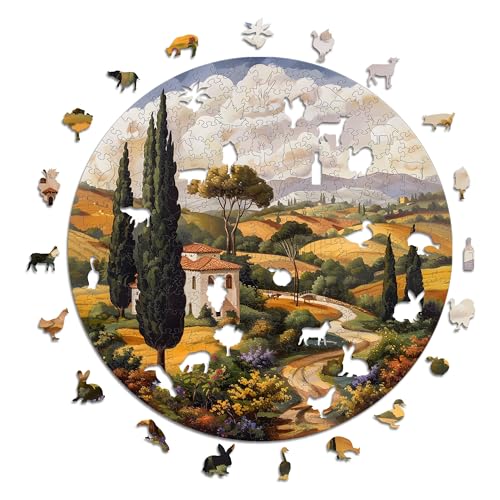 Iconic Puzzles - Tuscany, Italy, 100% nachhaltiges Holzpuzzle, Geschenke für Kinder und Erwachsene, Größe L, 600 Teile von Iconic Puzzles