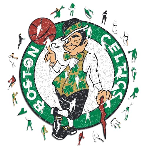 Iconic Puzzles - Boston Celtics, Logo, Holzpuzzle, offiziell lizenziert von der NBA, 100% nachhaltig, Größe L, 500 Teile von Iconic Puzzles