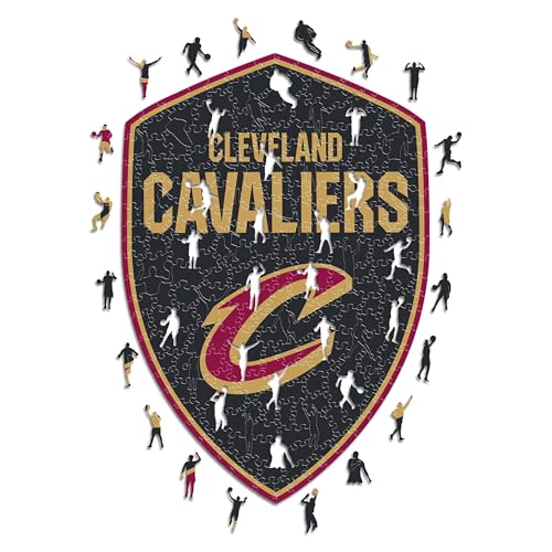 Iconic Puzzles - Cleveland Cavaliers, Logo, Holzpuzzle, offiziell lizenziert von der NBA, 100% nachhaltig, Größe L, 500 Teile von Iconic Puzzles