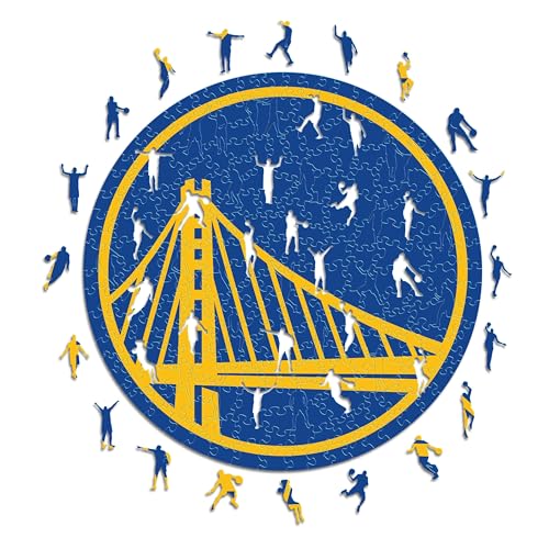 Iconic Puzzles - Golden State Warriors, Logo, Holzpuzzle, offiziell lizenziert von der NBA, 100% nachhaltig, Größe L, 500 Teile von Iconic Puzzles