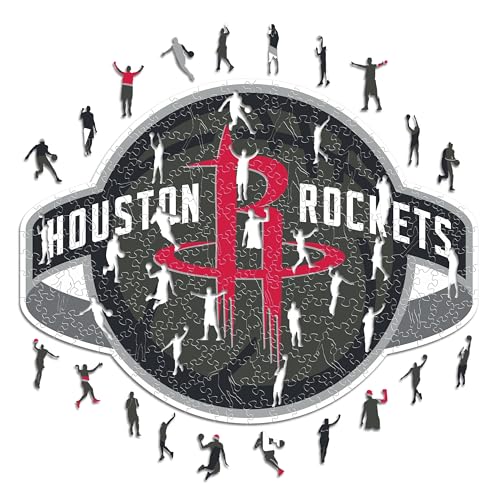 Iconic Puzzles - Houston Rockets, Logo, Holzpuzzle, offiziell lizenziert von der NBA, 100% nachhaltig, Größe L, 500 Teile von Iconic Puzzles