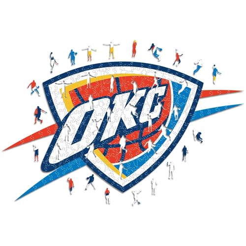 Iconic Puzzles - Oklahoma City Thunder, Logo, Holzpuzzle, offiziell lizenziert von der NBA, 100% nachhaltig, Größe L, 500 Teile von Iconic Puzzles